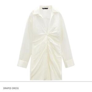 Zara Cream Draped Mini Dress